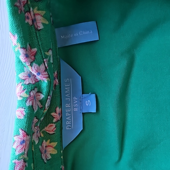 Draper James RSVP Green with Pink Flowers Linen Blend Maxi Dress S - Picture 6 of 8